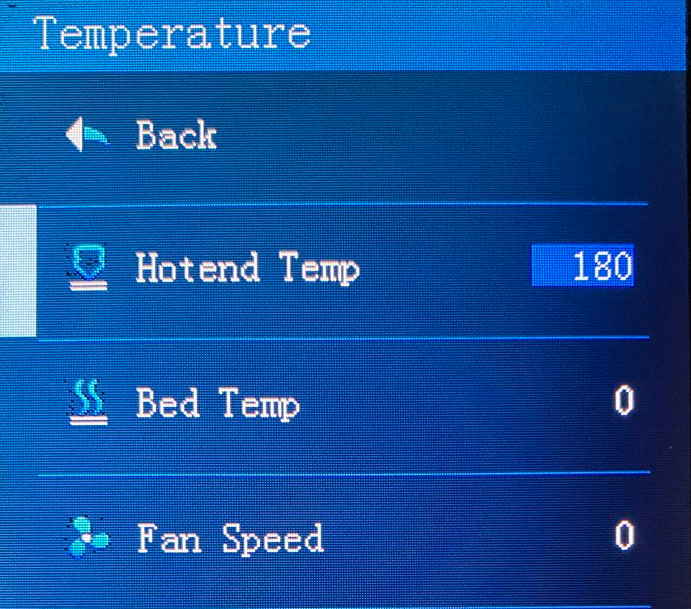 ender 3 hotend temperature set example